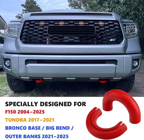 Tow Hooks Covers for Ford F150 2004-2024 Bronco Base/Big Bend/Outer Banks 2021-2024 Compatible with Toyota Tundra Accessories 2017-2021 (White) in Kuwait