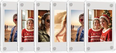 6PCS Acrylic Fridge Magnetic Frame, Magnet Photo Picture Frames for Fridge, Double Sided Clear Photo Frame for Refrigerator, Mini Picture Frame Fridge Decor(2.36 x 3.54Inch) in Saudi Arabia