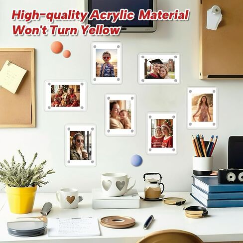6PCS Acrylic Fridge Magnetic Frame, Magnet Photo Picture Frames for Fridge, Double Sided Clear Photo Frame for Refrigerator, Mini Picture Frame Fridge Decor(2.36 x 3.54Inch) in Saudi Arabia