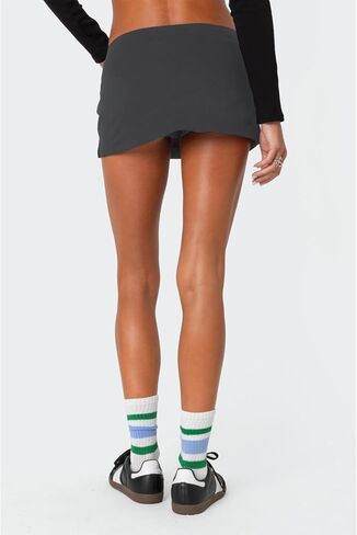 Mini Skorts for Women - Sexy Drawstring Mid Waist Side Split Y2K Bodycon Pencil Mini Skirt with Shorts in Kuwait
