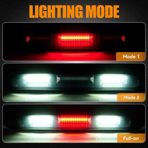 Third 3rd Brake Light for 07-13 Chevy Silverado/GMC Sierra 1500 2500HD 3500HD, X Style LED High Mount Stop Light Sequential Rear Center Roof Tail Lamp in Saudi Arabia