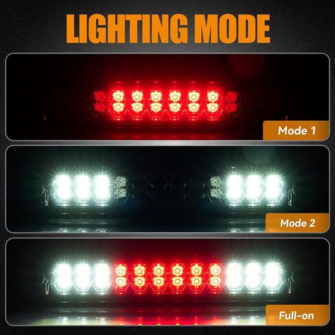 Third 3rd Brake Light for 07-13 Chevy Silverado/GMC Sierra 1500 2500HD 3500HD, X Style LED High Mount Stop Light Sequential Rear Center Roof Tail Lamp in Saudi Arabia
