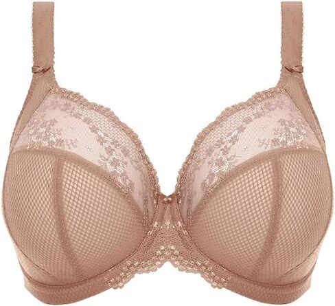 Elomi Charley Banded Stretch Lace Plunge Underwire Bra (4382),42HH,Fawn in Saudi Arabia