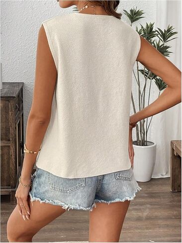 GORGLITTER Women's Bow Tie Front Tops Boho Sleeveless Knit Vests Cardigan Summer Spring Going Out Tops in Saudi Arabia