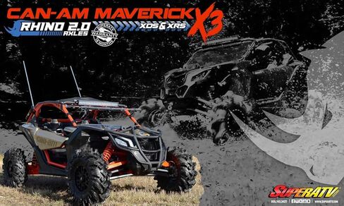 SuperAtv Hight Dick Rhino 2.0 محور متوافق مع 2018 64 بوصة Can-Am Maverick X3 900 ، 1 محور خلفي ، غير ذكي ، أقوى 3x من الأسهم ، التي تم إنشاؤها مع الصلب الكرومولي ، انظر التركيب in Saudi Arabia