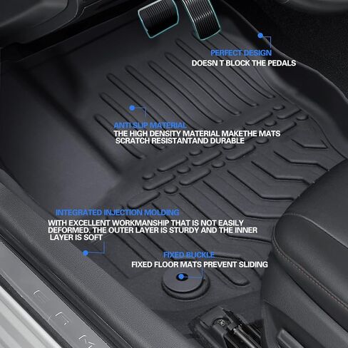 الحصير الأرضية لعام 2013-2018 Toyota RAV4 ، كل الأحوال الجوية TPE Rubber Car Floor Mats مقاومة للماء المضاد للانزلاق الأول والثاني الأسود (2013-2018 RAV4) in Kuwait