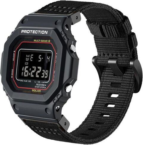 Abanen Rugged Nylon Watch Band لـ Casio Gshock DW-5600/8900 ، حزام معصم رياضي قابل للتعديل لـ GA-100/GW-B5600/GB-5600/GW-6900 in Kuwait