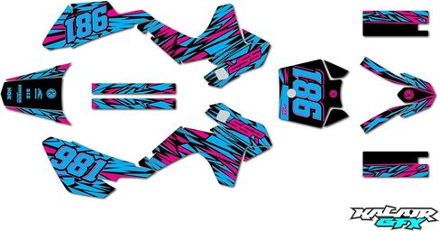 Graphics Kit for SSR SR70, SR110, SR125 (2021) Twitch Series Red 09 Mil - Dirt bike Custom Racing Graphics Decals Stickers Kit, no-plastics in Saudi Arabia