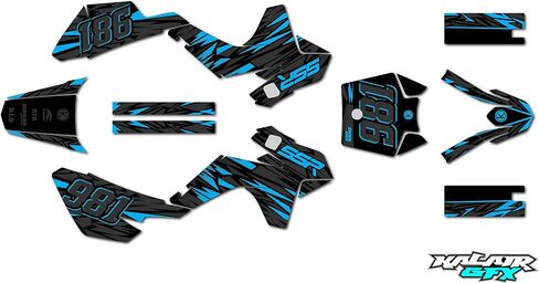 Graphics Kit for SSR SR70, SR110, SR125 (2021) Twitch Series Red 09 Mil - Dirt bike Custom Racing Graphics Decals Stickers Kit, no-plastics in Saudi Arabia