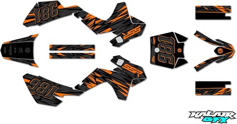 Graphics Kit for SSR SR70, SR110, SR125 (2021) Twitch Series Red 09 Mil - Dirt bike Custom Racing Graphics Decals Stickers Kit, no-plastics in Saudi Arabia