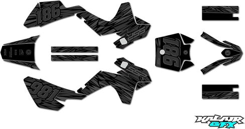 Graphics Kit for SSR SR70, SR110, SR125 (2021) Twitch Series Red 09 Mil - Dirt bike Custom Racing Graphics Decals Stickers Kit, no-plastics in Saudi Arabia