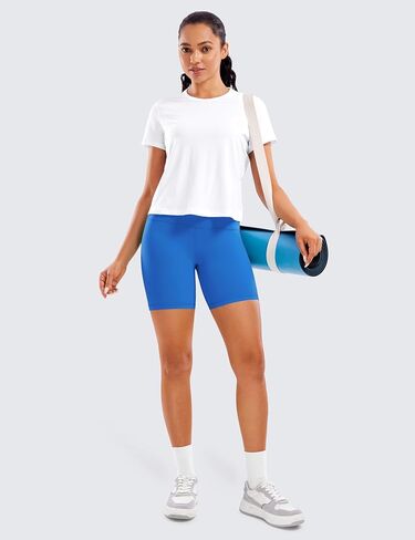 شورت CRZ YOGA للسيدات ButterLuxe Biker مقاس 6 بوصات - شورت عالي الخصر للتمرين والجري وكرة الطائرة واليوجا من الألياف اللدنة مقاس كبير in Saudi Arabia