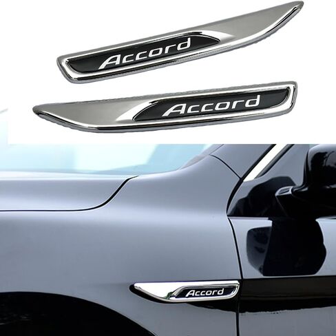 for Honda Accord 9th 2013-2017 2Pcs ABS Chromed Air Vent Hood Intake Fender Trim Side Wing Fender Emblem Badge Decoration Cover Trim for Honda Accord 9th 2013 2014 2015 2016 2017 in Saudi Arabia