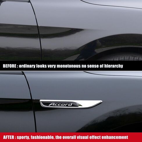for Honda Accord 9th 2013-2017 2Pcs ABS Chromed Air Vent Hood Intake Fender Trim Side Wing Fender Emblem Badge Decoration Cover Trim for Honda Accord 9th 2013 2014 2015 2016 2017 in Saudi Arabia