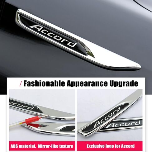 for Honda Accord 9th 2013-2017 2Pcs ABS Chromed Air Vent Hood Intake Fender Trim Side Wing Fender Emblem Badge Decoration Cover Trim for Honda Accord 9th 2013 2014 2015 2016 2017 in Saudi Arabia