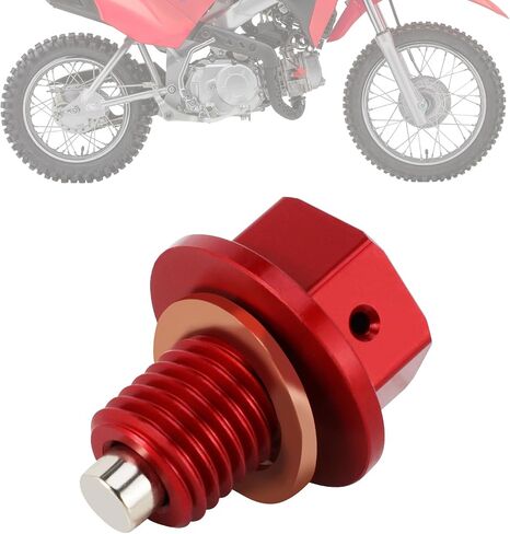 دراجة نارية الترباس استنزاف الزيت المغناطيسي مع CNC الغسالة المسحوقة من النحاس الأحمر لـ CRF110F CRF110 CRF 110 Dirt Pit Pike Red in Saudi Arabia