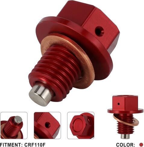 دراجة نارية الترباس استنزاف الزيت المغناطيسي مع CNC الغسالة المسحوقة من النحاس الأحمر لـ CRF110F CRF110 CRF 110 Dirt Pit Pike Red in Saudi Arabia