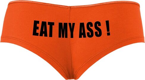 Knaughty Knickers يأكل مؤخرتي - rem Job Orange Boyshort سراويل مع تصميم الكبار in Kuwait