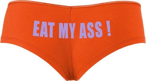 Knaughty Knickers يأكل مؤخرتي - rem Job Orange Boyshort سراويل مع تصميم الكبار in Kuwait