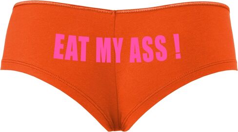Knaughty Knickers يأكل مؤخرتي - rem Job Orange Boyshort سراويل مع تصميم الكبار in Kuwait