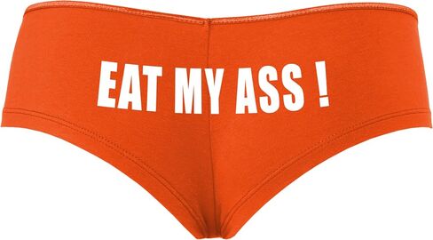 Knaughty Knickers يأكل مؤخرتي - rem Job Orange Boyshort سراويل مع تصميم الكبار in Kuwait