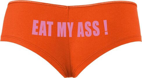 Knaughty Knickers يأكل مؤخرتي - rem Job Orange Boyshort سراويل مع تصميم الكبار in Kuwait