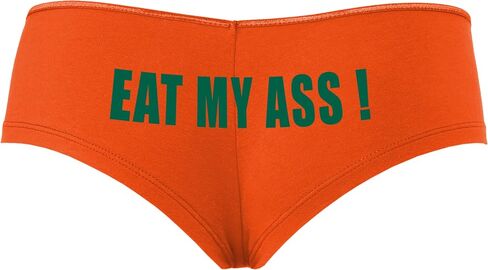 Knaughty Knickers يأكل مؤخرتي - rem Job Orange Boyshort سراويل مع تصميم الكبار in Kuwait