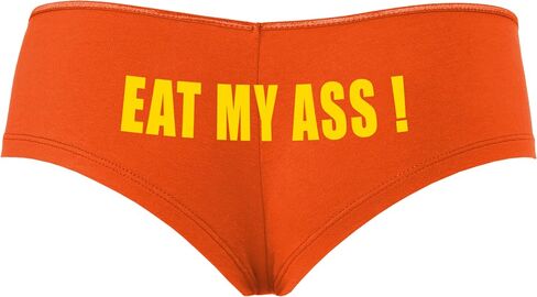 Knaughty Knickers يأكل مؤخرتي - rem Job Orange Boyshort سراويل مع تصميم الكبار in Kuwait