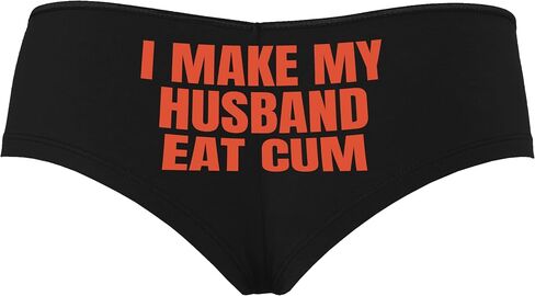 Knaughty Knickers أنا أجعل زوجي يأكل نائب الرئيس بقوقة الديوث Hotwife Vixen الأسود بويشورت سراويل سراويل مع تصميم الكبار in Kuwait