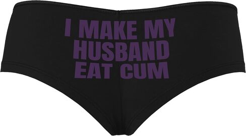 Knaughty Knickers أنا أجعل زوجي يأكل نائب الرئيس بقوقة الديوث Hotwife Vixen الأسود بويشورت سراويل سراويل مع تصميم الكبار in Kuwait