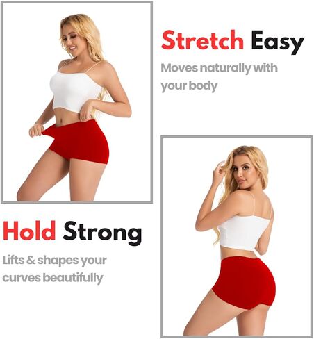 Women's Boy Shorts Panties Ladies Cotton Underwear High Waisted Underpants (4Pack) in Saudi Arabia