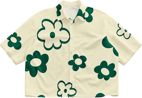 Men's Oversized Shirts Floral Button Down Short Sleeve Summer Beach Cruise Shirt in Saudi Arabia