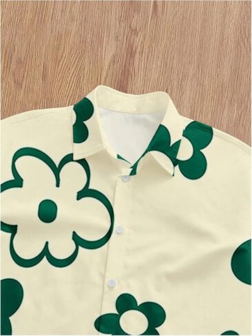 Men's Oversized Shirts Floral Button Down Short Sleeve Summer Beach Cruise Shirt in Saudi Arabia