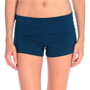 Waist Band Contrast Yoga Fold Over Shorts