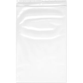 Plymor Zipper Reclosable Plastic Bags, 4 Mil with Hang-Hole, 6" x 9" (Pack of 100)