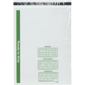 Plymor Ready to Ship 1.5 Mil Wicketed Poly Bags with Permanent Adhesive Strip and Suffocation Warning, 12" x 16" (Pack of 500)