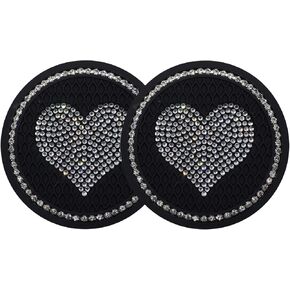 قطعتان من قواعد الأكواب للسيارة على شكل قلب، 2.76 بوصة مضادة للانزلاق ومضادة للصدمات، قواعد سيارة لطيفة عالمية، ملحقة بأحجار الراين الكريستالية الكاملة والاكسسوارات الداخلية للسيارات للنساء (قلب وردي) in Kuwait