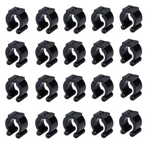 Mayitr 20 Pcs Fishing Pole Rod Holder Clips Rubber Black