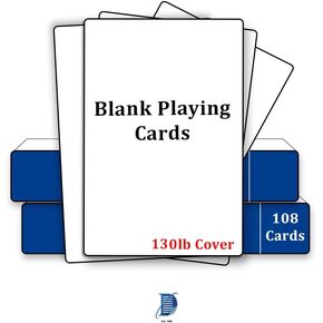 Blank Playing Cards (108 Cards) - 3.5 x 2.5 (Poker Size) - Thick Material - Easy to Write On! (Perfect for DIY Games or Flash Cards)
