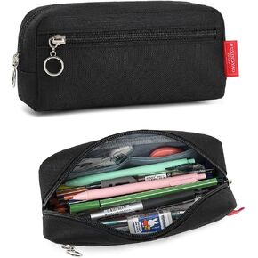 FUXINGYAO Big Capacity Pencil Pen Case Office Large Storage Simple Stationery Bag Pouch Holder Box Organizer for Adults - white