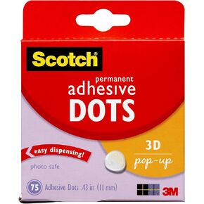 Scotch Adhesive Dots, Permanent, 75 Count, Great for Card Making and Scrapbooking (010-75PU)