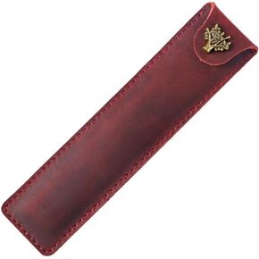 NUOBESTY Leather Pen Pouch Single Pen Case Holder Fountain Pen Pouch Soft Pen Sleeve Cover Durable Pen Case Desk Supplies (Black)