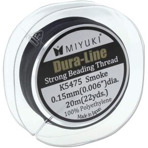 Miyuki Dura-line Strong Beading Thread - 20 Meters - Smoke Grey, 0.15mm