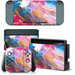Skin for Nintendo Switch Console and Controller, Stickers Vinyl Decals Film for Nintendo, Gaming Protective Accessories(Green Cartoon)