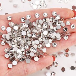 1440 Pcs Flat Back Rhinestones, Bling Rhinestones for Nail Decoration, Large Rhinestones for Crafting, Bulk Rhinestones(Black, 4.6-4.8mm)