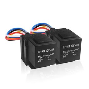 MGI SpeedWare 12V Automotive Relays 40 Amp SPDT with 5-Pin Socket Harness (2-Pack)