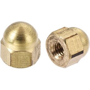 uxcell Hex Cap Nuts - 20Pcs M3 Dome Nuts Brass Hexagon Decorative Cap Nut for Screws Bolts Brass Tone in Kuwait