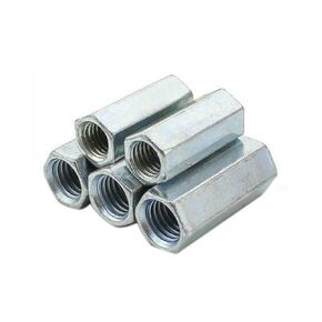 5pcs M10 x 1.5 x 50mm Long Rod Coupling Hex Nut Connector Zinc Plated