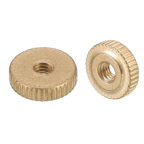 uxcell Knurled Thumb Nuts, 4pcs M6 x D20mm x H5mm Brass Knurled Nut Flat Head Through Hole Lock Adjusting Nuts for 3D Printer Parts