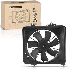 A-Premium A/C Condenser Fan Assembly Compatible with Select Honda Models - Fit 2009-2014 - Replace# 38615RB1J51, 38611RBB003